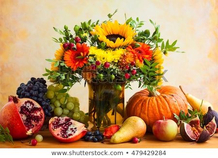 Stock photo: Autumn Food Still Life With Season Fruits Grape Red Apples And Figs