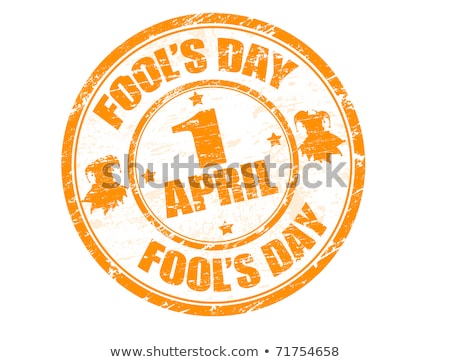 Stock fotó: Fools Day Labels And Stamp