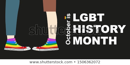 Stock foto: Gay Lesbian Couple Icons Vector Card