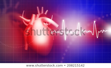 Ecg Abstract Backgrounds With Human 3d Rendered Heart Сток-фото © bluebay