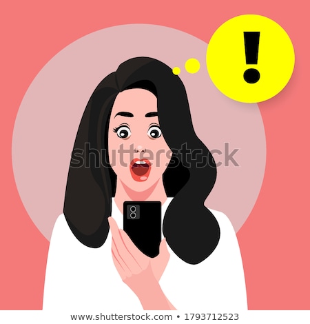 Foto stock: Girl Looking At Her Mobile Phone