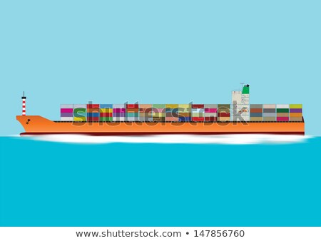Stok fotoğraf: Fully Laden Container Ship In Port