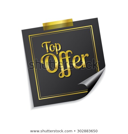 Stok fotoğraf: Top Offer Golden Sticky Notes Vector Icon Design