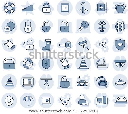 Stock fotó: Unlock Blue Vector Icon Design