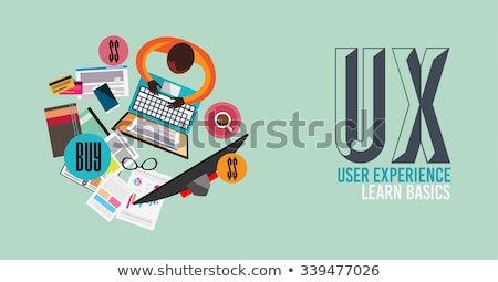 Stok fotoğraf: Ux User Experience Background Concept With Doodle Design Style