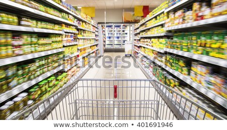Zdjęcia stock: Shelves Full Of Canned Food