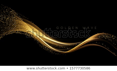Stock fotó: Light Effect Of Golden Light Waves With Sparkles