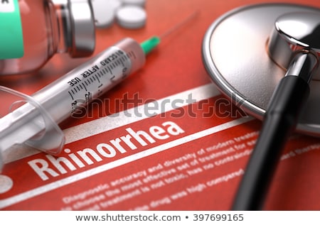 Foto d'archivio: Rhinorrhea - Printed Diagnosis Medical Concept