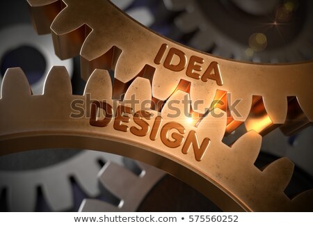 Foto stock: Seo Optimization Concept Golden Metallic Cog Gears