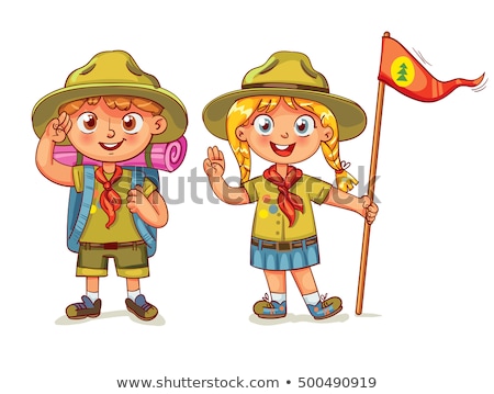 Stock photo: A Cute Boy Scout On White Background