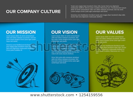 Foto stock: Company Profile Template With Mission Vision And Values