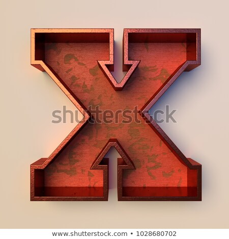 Foto stock: Rusty Metal Font Letter X 3d
