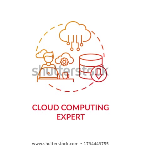 Stock foto: Cloud Computing Expert Red Gradient Concept Icon