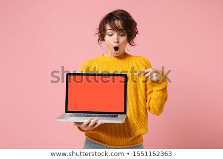 Stock fotó: Pointing To A Laptop Screen
