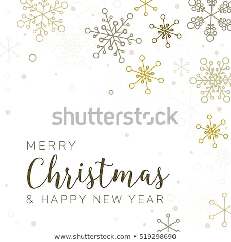 Stok fotoğraf: Simple Vector White Christmas Card Illustration