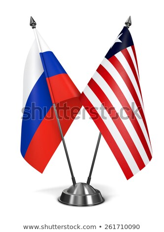 Zdjęcia stock: Russia And Liberia - Miniature Flags