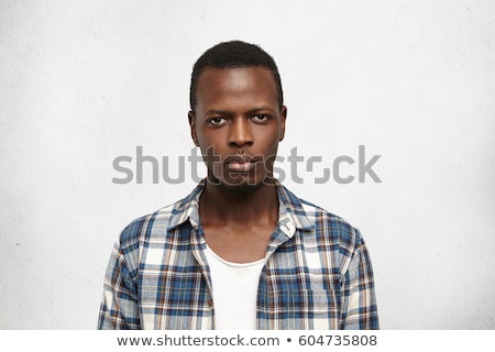 Foto stock: Closeup Portrait Of A Young Man In Checkered Suit