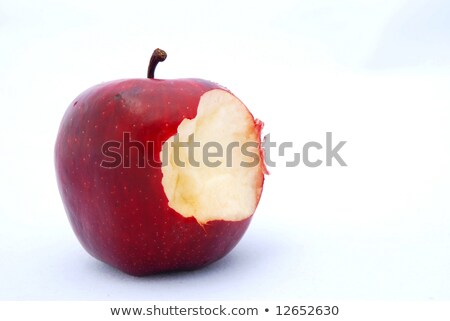 Foto stock: Red Apple With A Bite Taken