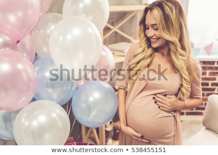 Foto stock: Pregnant Woman On Baby Shower Party Celebrating
