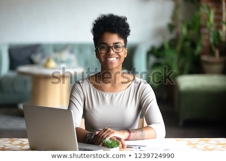 Stock fotó: Pretty Smiling Woman Doing Photos