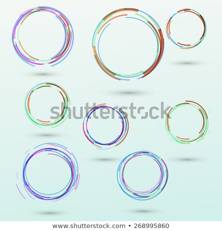 Beautiful Circles Patterns Set In Many Colors Stok fotoğraf © phyZick