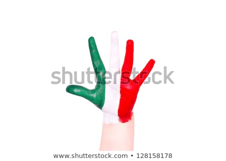 Italy Flag On A Hand Travelling To Italy Concept Eurotrip Stock photo © Len44ik
