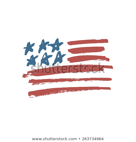 Handdrawn Flag Of United States Stock fotó © pashabo