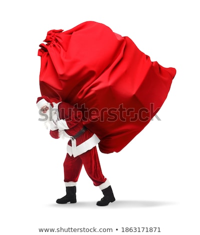 Stock fotó: Santa Claus Carrying Big Bag Full Of Gifts