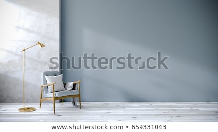 Foto stock: Empty Wall With Lamps 3d