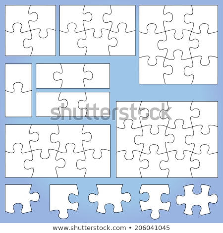 Stok fotoğraf: Three Pieces Of White Jigsaw Puzzle