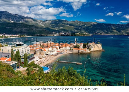 Сток-фото: Old Houses With Red Orange Roofs In Budva In Montenegro