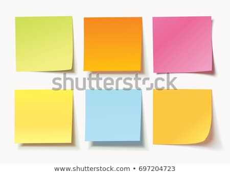 Zdjęcia stock: Collection Of Yellow Colored Sheets Of Note Papers With Curled Corner And Shadow Ready For Your Mes