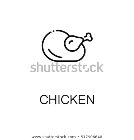 Stock photo: Fried Whole Chicken Icon Vector Outline Illustration