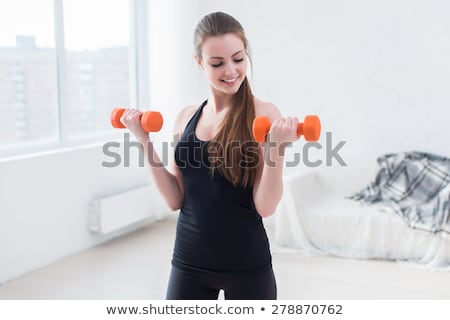 Сток-фото: Fitness Girl With Hand Weights