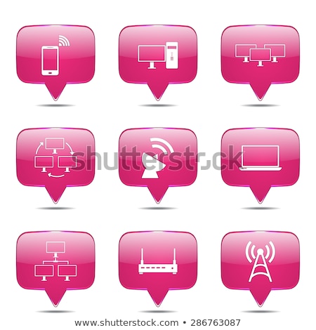 Foto stock: Telecom Communication Square Vector Pink Icon Design Set 2