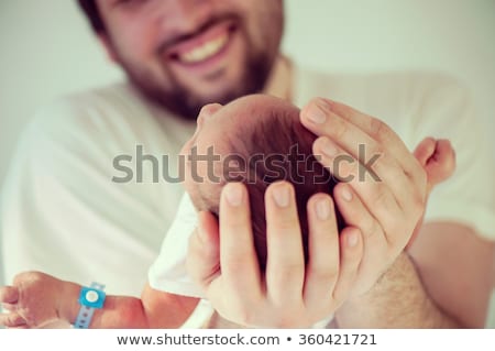 Stok fotoğraf: Newborn Baby First Days With His Father