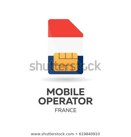 Stock fotó: France Mobile Operator Sim Card With Flag Vector Illustration