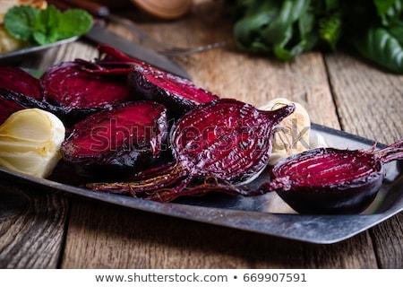 Foto stock: Baked Beetroot With Garlic