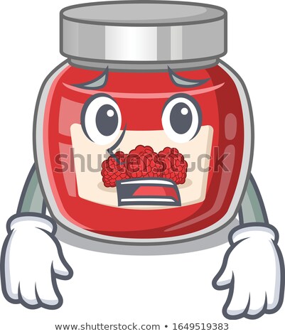 Foto d'archivio: Scared Cartoon Jelly Jar