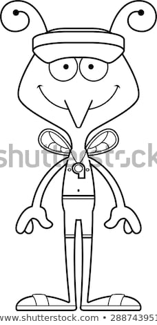 Stok fotoğraf: Cartoon Smiling Lifeguard Mosquito