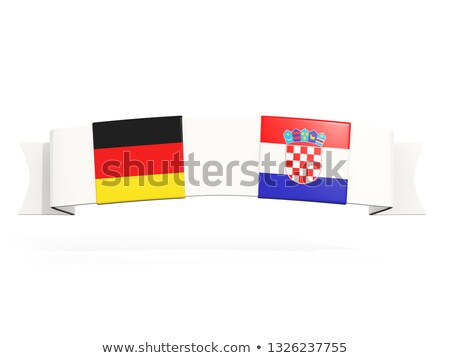 Zdjęcia stock: Banner With Two Square Flags Of Germany And Croatia