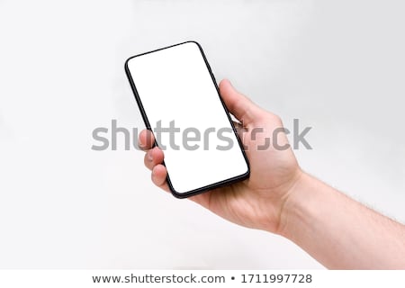 Stockfoto: Closeup Image Of A Male Hand Holding Smartphone