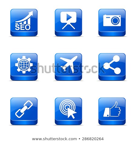 Zdjęcia stock: Seo Internet Sign Square Vector Blue Icon Design Set 1