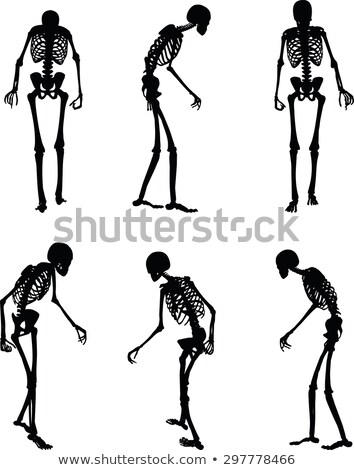 Foto stock: Skeleton Silhouette In Old Walk Pose