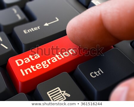Stok fotoğraf: Press Button Data Integration On Black Keyboard