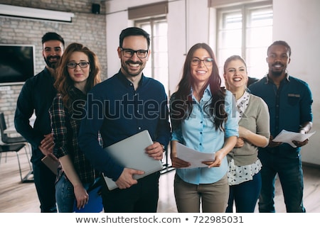 Stock fotó: Portrait Of A Young Successful Business Team At Office