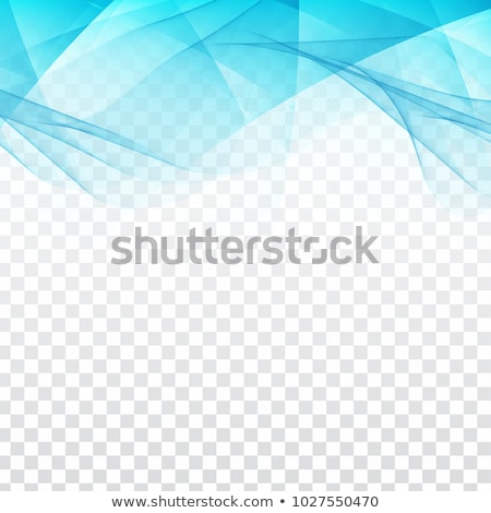 Сток-фото: Stylish Blue Wave On Transparent Background