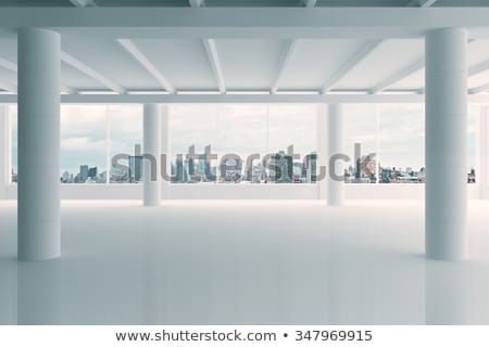 Foto stock: Empty Building Bright Hangar Interior 3d Rendering