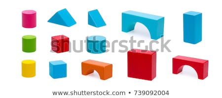 Foto stock: Wooden Blocks Isolated On The White Background
