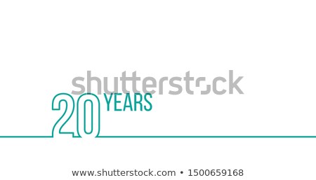 Stockfoto: 20 Years Anniversary Or Birthday Linear Outline Graphics Can Be Used For Printing Materials Brouc